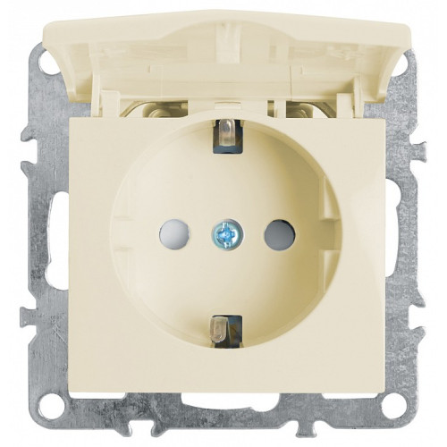 Розетка с заземлением и со шторками, без рамки с крышкой Stekker PST16-9112 39330