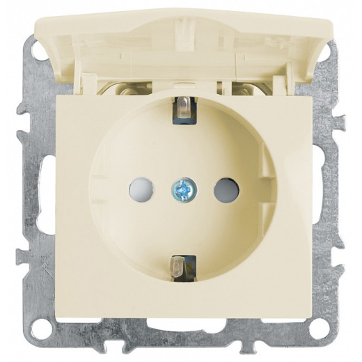 Розетка с заземлением и со шторками, без рамки с крышкой Stekker PST16-9112 39330