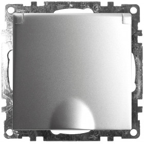 Розетка с заземлением и со шторками, без рамки с крышкой Stekker Катрин 39580