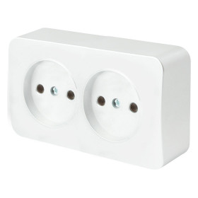 Розетка двойная без заземления Stekker София 49303