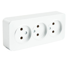 Розетка тройная без заземления Stekker София 49305