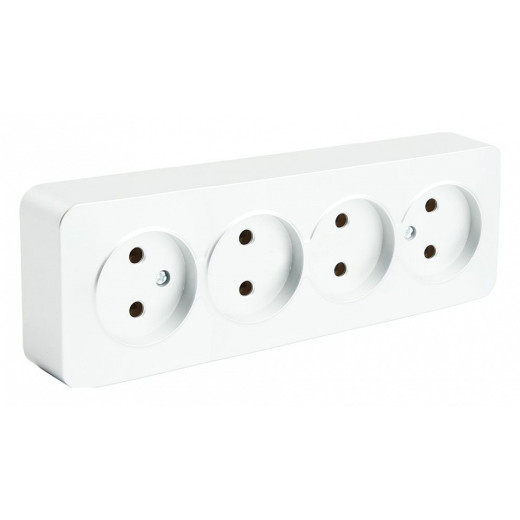 Розетка четверная без заземления Stekker София 49307