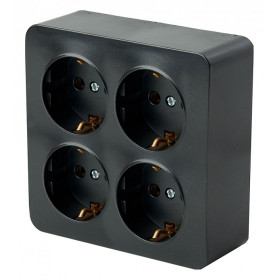 Розетка четверная с заземлением Stekker София 49322