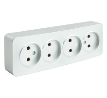 Розетка четверная без заземления Stekker София 49331