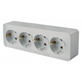 Розетка четверная с заземлением Stekker София 49332