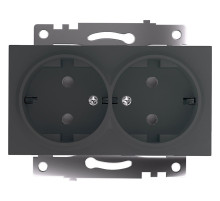 Розетка двойная с заземлением и со шторками, без рамки Stekker Катрин 49425