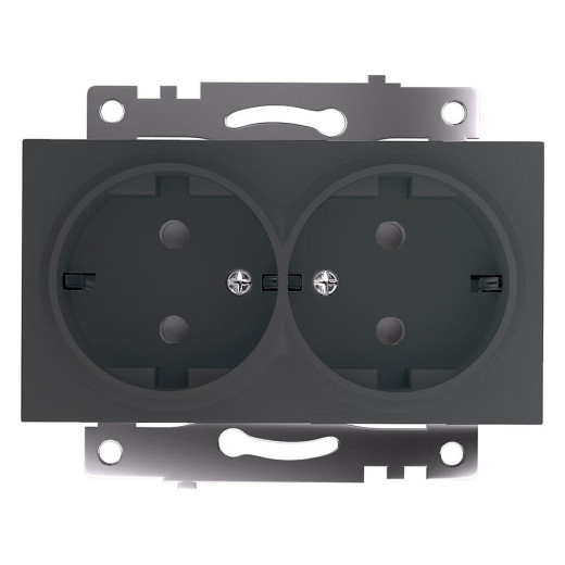 Розетка двойная с заземлением и со шторками, без рамки Stekker Катрин 49425