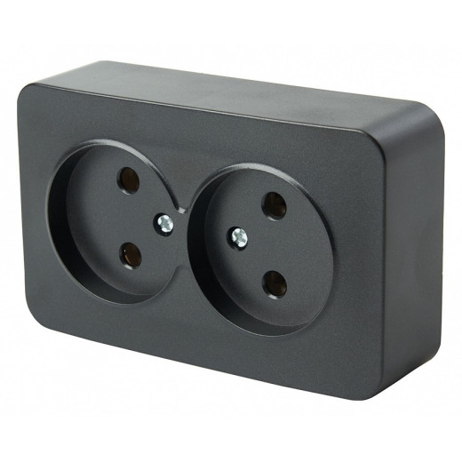 Розетка двойная без заземления Stekker София 49496