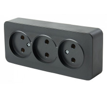 Розетка тройная без заземления Stekker София 49500