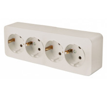 Розетка четверная с заземлением Stekker София 49505
