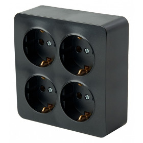 Розетка четверная с заземлением Stekker София 49510