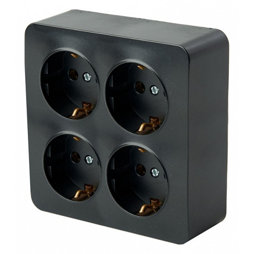 Розетка четверная с заземлением Stekker София 49510