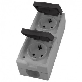 Розетка с заземлением с крышкой Stekker Велена 49724