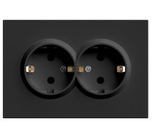 Розетка двойная без заземления и со шторкой, без рамки Stekker RST16-5114-05 49856