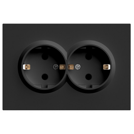 Розетка двойная без заземления и со шторкой, без рамки Stekker RST16-5114-05 49856