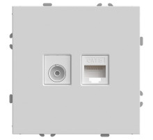 ТВ-розетка и розетка Ethernet RJ-45 без рамки Stekker RST00-5106-01 49872