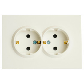 Розетка двойная без заземления и со шторкой, без рамки Stekker RST16-5114-01 49882