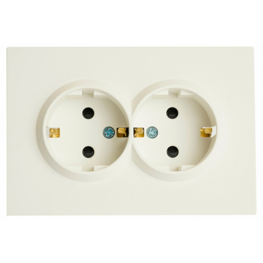 Розетка двойная без заземления и со шторкой, без рамки Stekker RST16-5114-01 49882