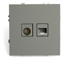 ТВ-розетка и розетка Ethernet RJ-45 без рамки Stekker Эмили 49950