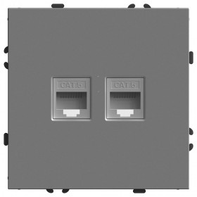 Розетка двойная Ethernet RJ-45 без рамки Stekker Эмили 49952