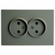 Розетка двойная без заземления, без рамки Stekker Эмили 49955