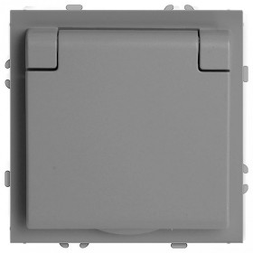 Розетка без заземления и со шторкой, без рамки с крышкой Stekker Эмили 49956