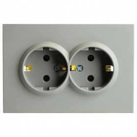 Розетка двойная с заземлением, без рамки Stekker Эмили 49960