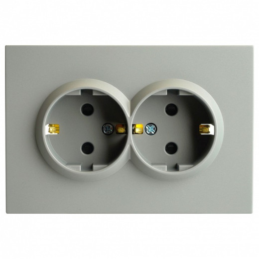 Розетка двойная с заземлением, без рамки Stekker Эмили 49960