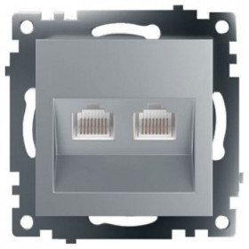 Розетка двойная Ethernet RJ-45 без рамки Stekker Катрин 50005