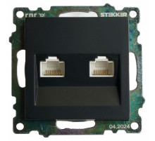 Розетка двойная Ethernet RJ-45 без рамки Stekker Катрин 50007