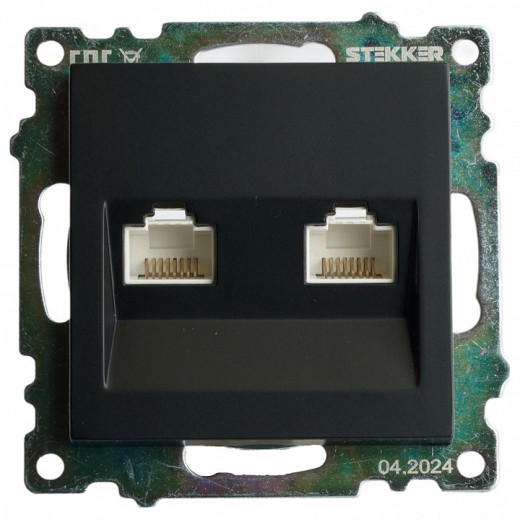 Розетка двойная Ethernet RJ-45 без рамки Stekker Катрин 50007