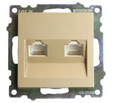 Розетка двойная Ethernet RJ-45 без рамки Stekker Катрин 50009