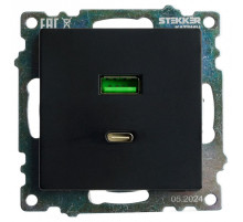 Розетка 2хUSB type A и C без рамки Stekker Катрин 50055