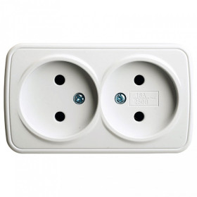 Розетка двойная без заземления Stekker Basic 50075