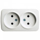 Розетка двойная без заземления Stekker Basic 50075