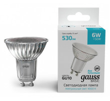 Лампа светодиодная Gauss Basic GU10 6Вт 4000K 10106262