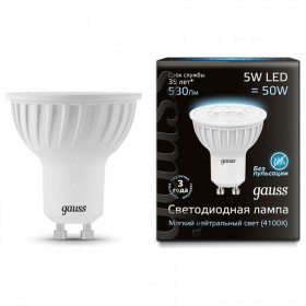 Лампа светодиодная Gauss 1015 GU10 5Вт 4100K 101506205