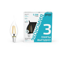 Набор ламп светодиодных Gauss Basic Filament E14 5.5Вт 4100K 1041126T