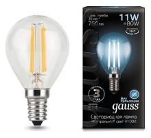 Лампа светодиодная Gauss LED Filament E14 11Вт 4100K 105801211