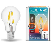 Лампа светодиодная с управлением через Wi-Fi Gauss Smart Home E27 6.5Вт 2000-6500K 1220112