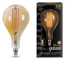 Лампа светодиодная Gauss LED Vintage Filament E27 8Вт 2400K 149802008
