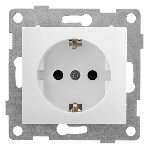 Розетка с заземлением и со шторкой, без рамки Gusi Electric BRAVO С10Р4-001