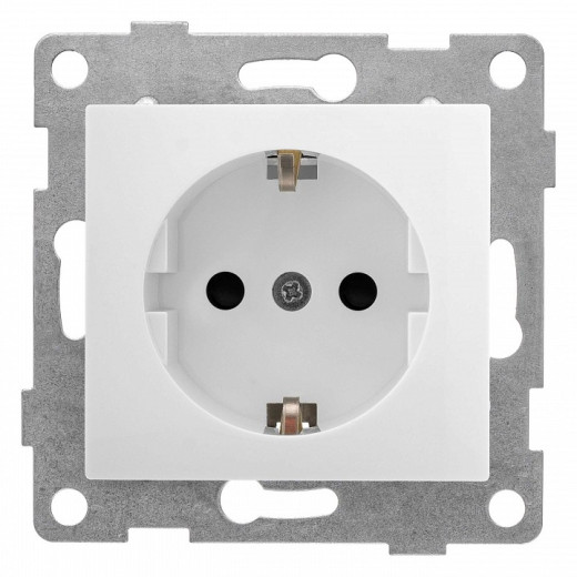 Розетка с заземлением и со шторкой, без рамки Gusi Electric BRAVO С10Р4-001