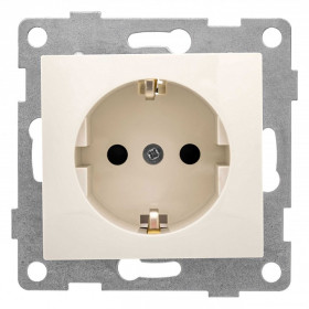 Розетка с заземлением и со шторкой, без рамки Gusi Electric BRAVO С10Р4-003
