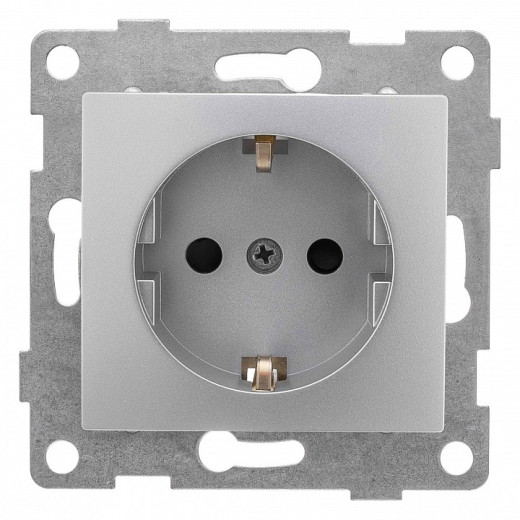Розетка с заземлением и со шторкой, без рамки Gusi Electric BRAVO С10Р4-004