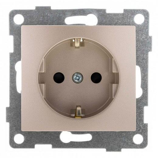 Розетка с заземлением и со шторкой, без рамки Gusi Electric BRAVO С10Р4-027