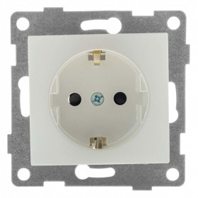 Розетка с заземлением и со шторкой, без рамки Gusi Electric BRAVO С10Р4-028