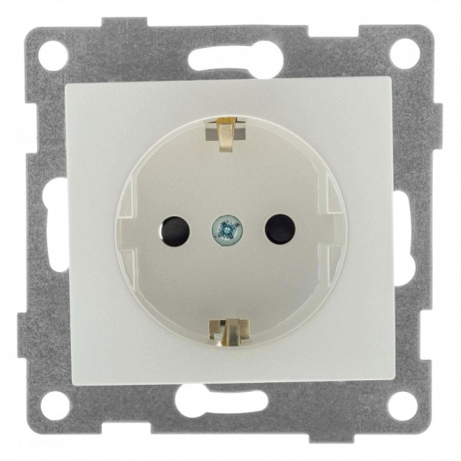 Розетка с заземлением и со шторкой, без рамки Gusi Electric BRAVO С10Р4-028