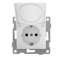 Розетка с заземлением и со шторкой, без рамки с крышкой Gusi Electric BRAVO С10Р91-001