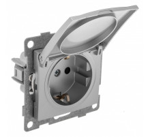 Розетка с заземлением и со шторкой, без рамки с крышкой Gusi Electric BRAVO С10Р91-004